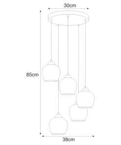 New Sklep Kaja Stylowa lampa wisząca z pięcioma punktami światła K-5612 z serii NIRA