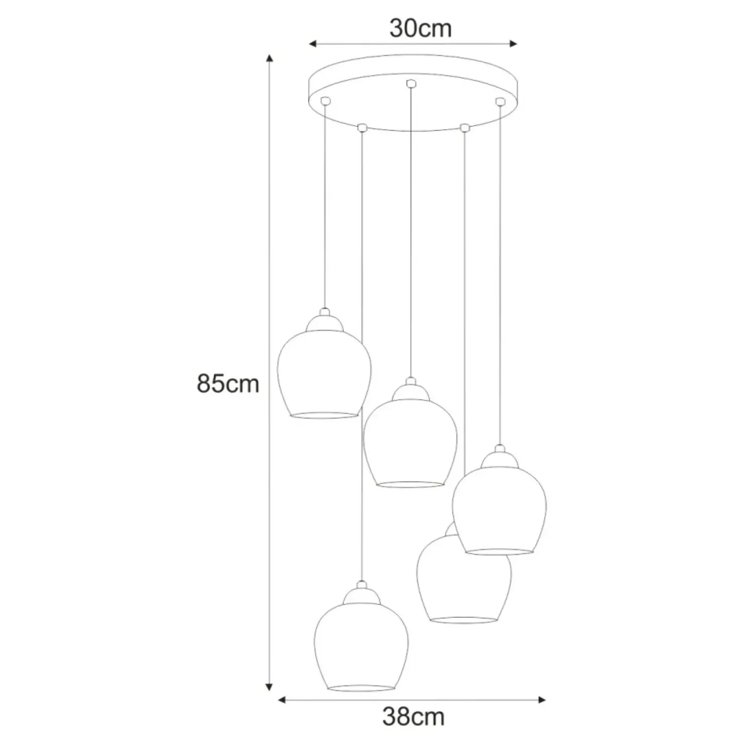 New Sklep Kaja Stylowa lampa wisząca z pięcioma punktami światła K-5612 z serii NIRA