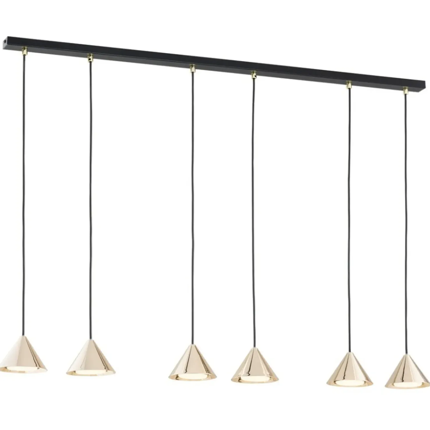 Flash Sale Sklep Kaja Stylowa lampa wisząca ze złotymi stożkami 1329/6 ELIT | Kaja