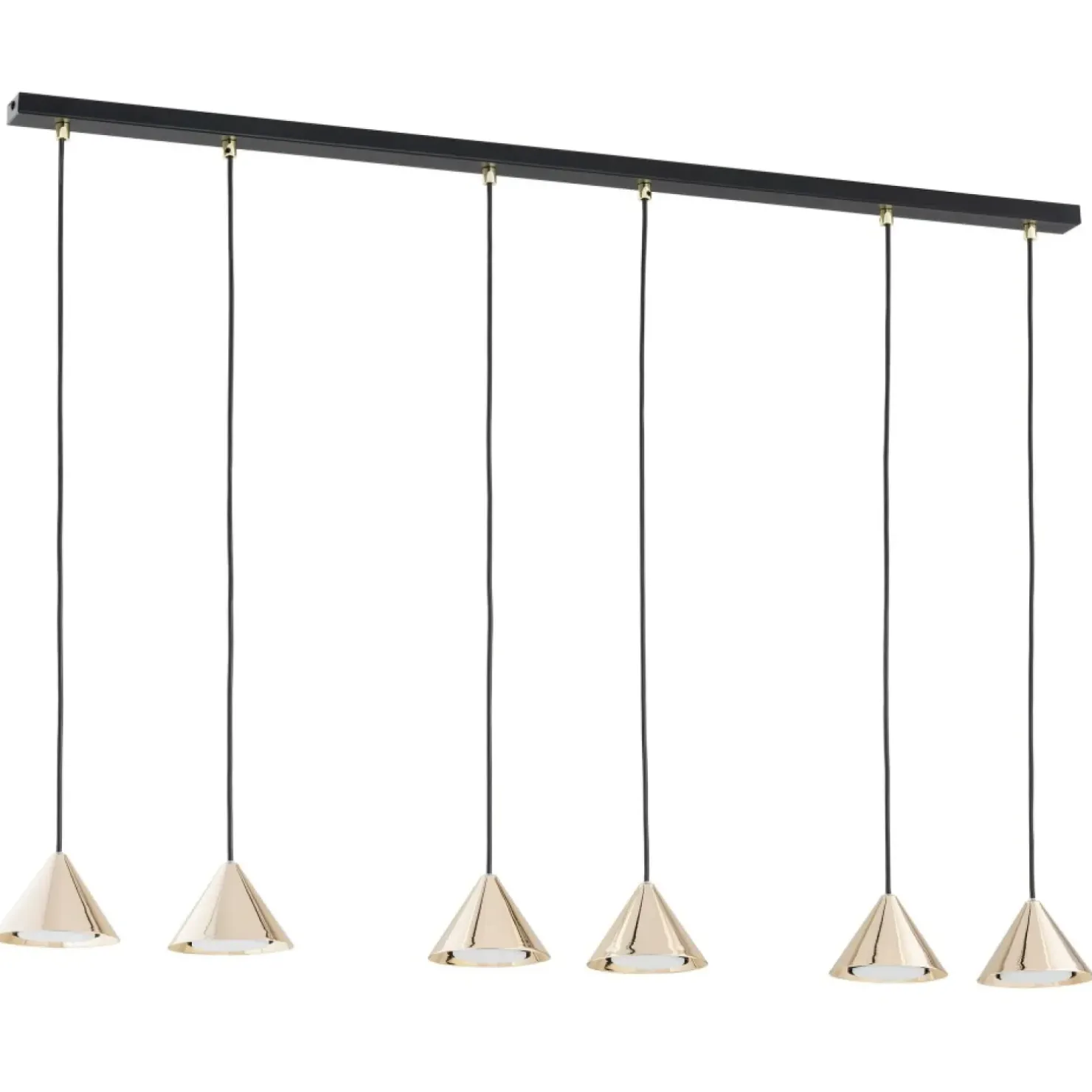 Flash Sale Sklep Kaja Stylowa lampa wisząca ze złotymi stożkami 1329/6 ELIT | Kaja