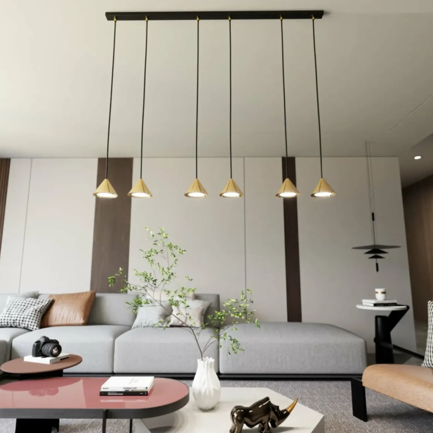 Flash Sale Sklep Kaja Stylowa lampa wisząca ze złotymi stożkami 1329/6 ELIT | Kaja