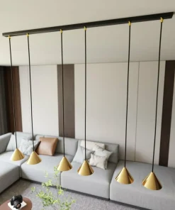 Flash Sale Sklep Kaja Stylowa lampa wisząca ze złotymi stożkami 1329/6 ELIT | Kaja
