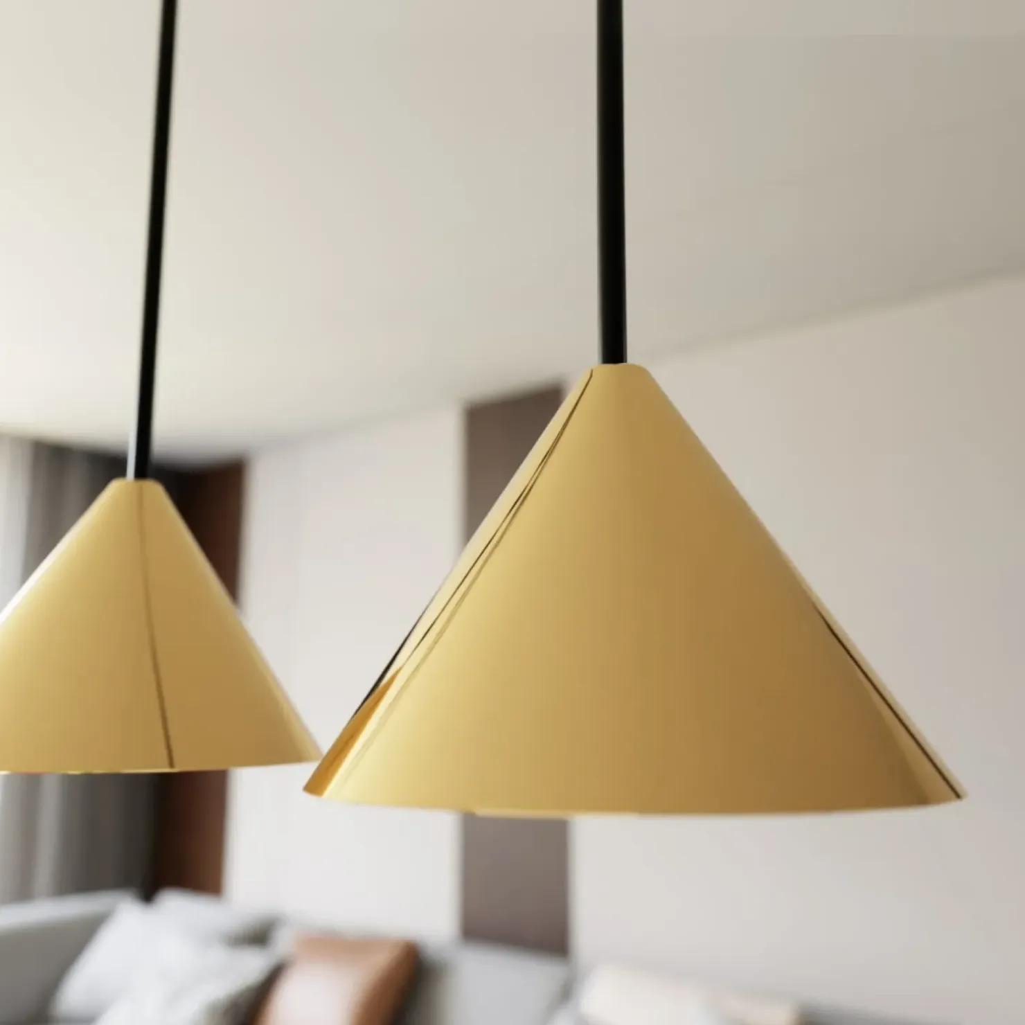 Flash Sale Sklep Kaja Stylowa lampa wisząca ze złotymi stożkami 1329/6 ELIT | Kaja