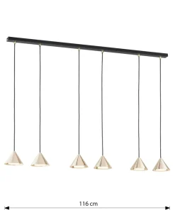 Flash Sale Sklep Kaja Stylowa lampa wisząca ze złotymi stożkami 1329/6 ELIT | Kaja