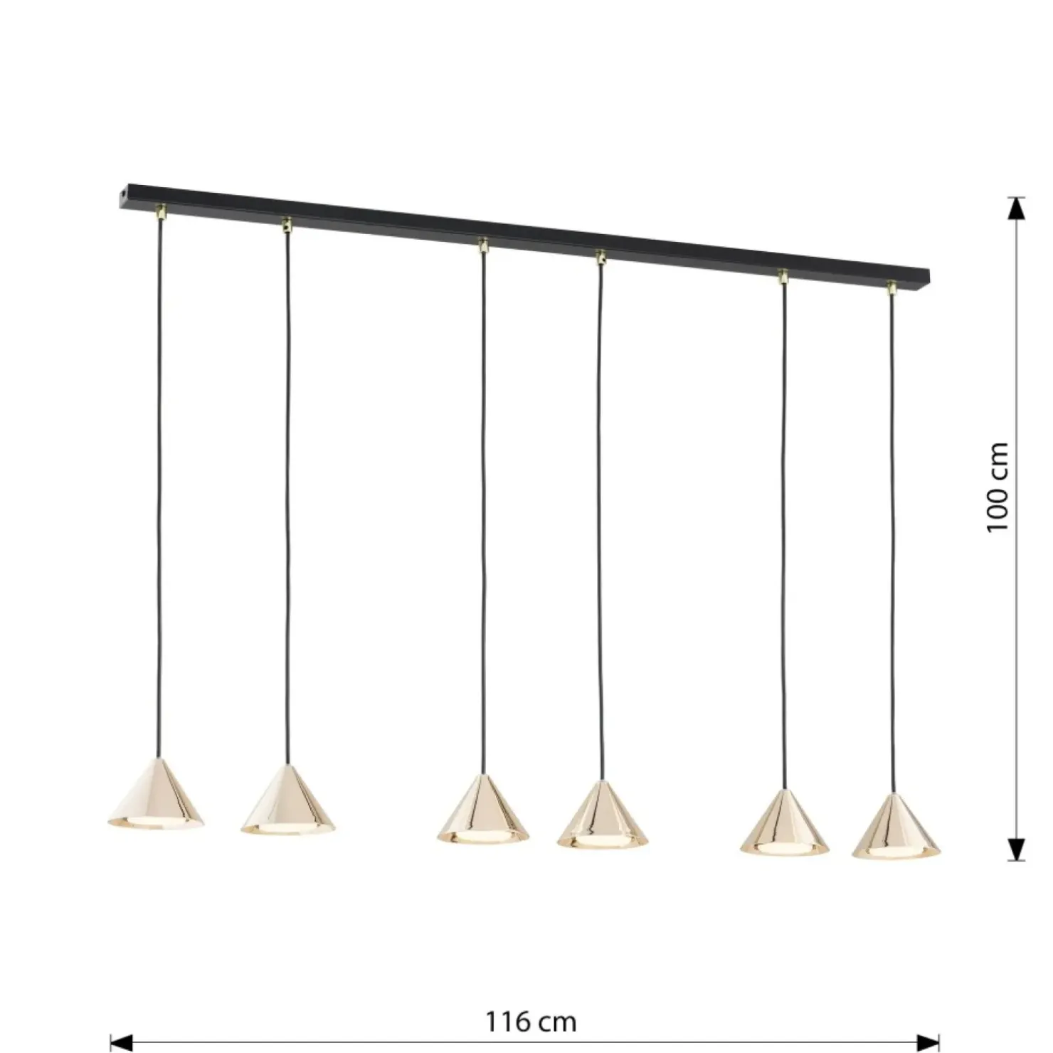 Flash Sale Sklep Kaja Stylowa lampa wisząca ze złotymi stożkami 1329/6 ELIT | Kaja