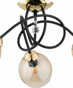 Best Sklep Kaja Stylowa lampa z bursztynowymi kloszami AL 62296 MODENA | Kaja