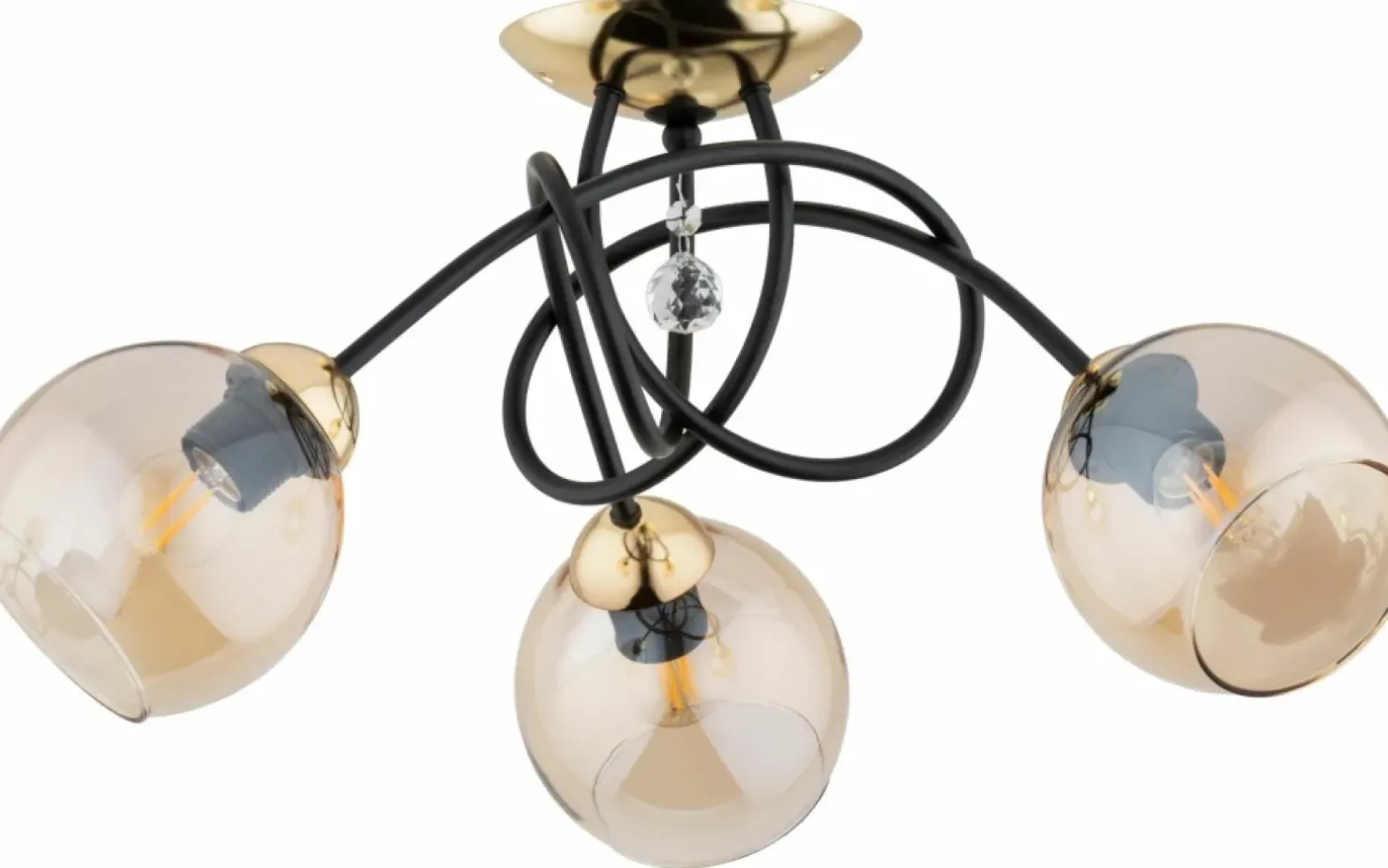 Best Sklep Kaja Stylowa lampa z bursztynowymi kloszami AL 62296 MODENA | Kaja
