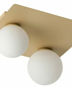 Fashion Sklep Kaja Stylowa lampa z dwoma białymi kloszami SIG 33277 ARGON PROSTOKĄT