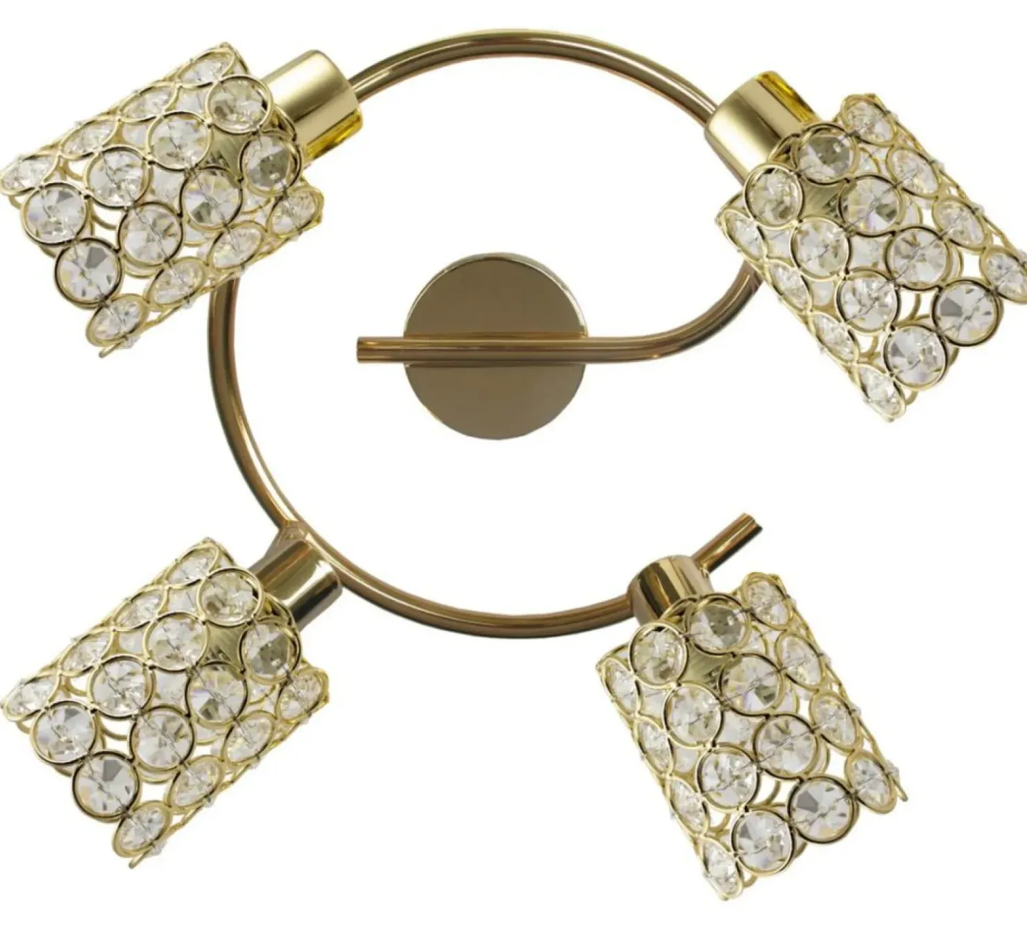 New Sklep Kaja Stylowa lampa z kryształowymi spotami 98-07230 YORK | Kaja Oświetlenie złoty