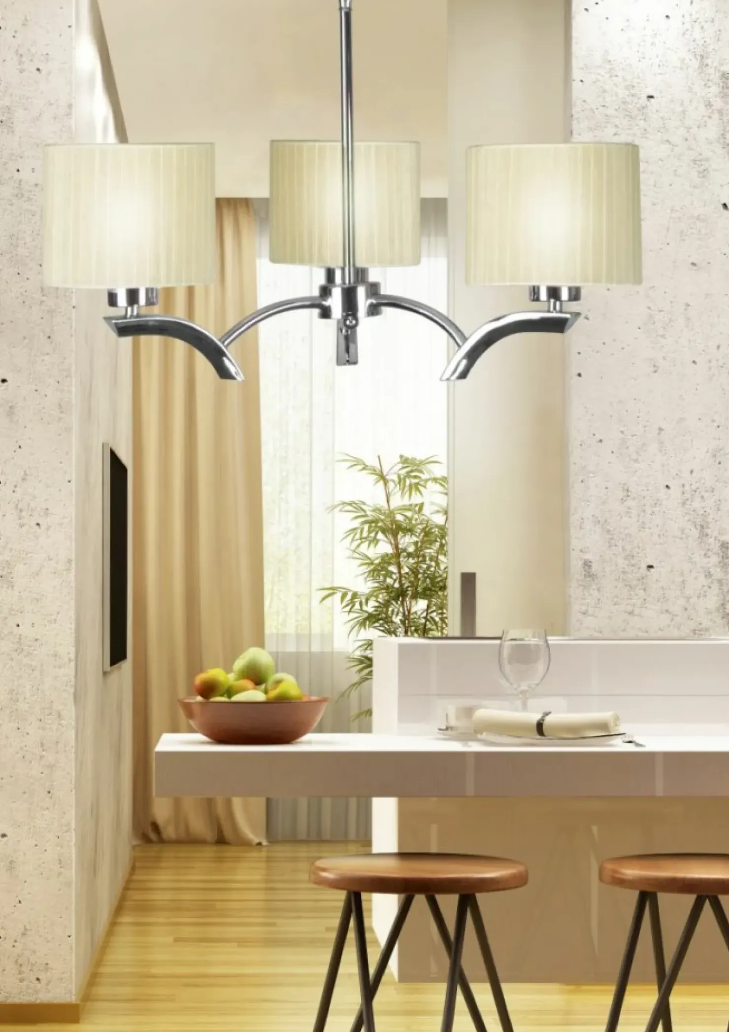 Stylowa lampa z tasiemkowymi abażurami 33-04208 DRAGA | Kaja*Sklep Kaja Best Sale