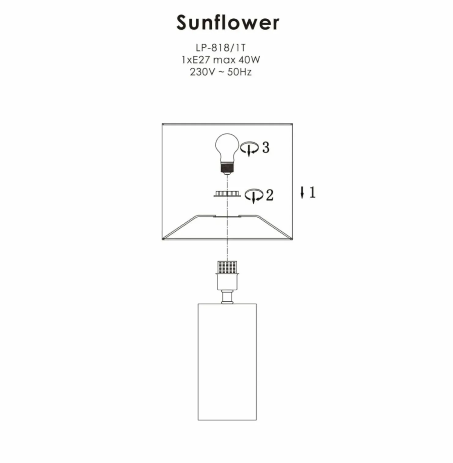 Stylowa lampka do eleganckiego salonu LP-818/1T WH z serii SUNFLOWER*Sklep Kaja Cheap