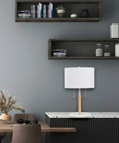 Stylowa lampka nocna z abażurem LP-0304/2T WH FOGO | Kaja Oświetlenie*Sklep Kaja Outlet