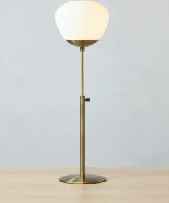 Stylowa lampka stołowa z białym kloszem, do salonu 108546 z serii RISE*Sklep Kaja Cheap