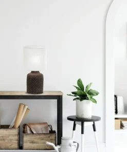 Stylowa lampka stołowa z białym abażurem 41-79862 INER | Kaja*Sklep Kaja Best Sale