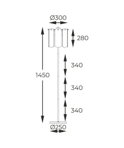 Stylowa, złota lampa podłogowa do salonu ML3523-3-EGN NIRA | Kaja*Sklep Kaja Best
