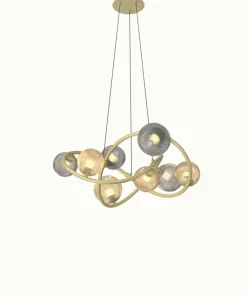 Shop Sklep Kaja Stylowa, złota lampa wisząca do sypialni WF 7015-804 METZ | Kaja