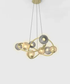 Shop Sklep Kaja Stylowa, złota lampa wisząca do sypialni WF 7015-804 METZ | Kaja
