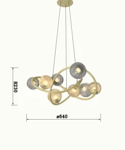 Shop Sklep Kaja Stylowa, złota lampa wisząca do sypialni WF 7015-804 METZ | Kaja