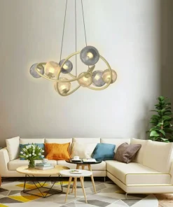 Shop Sklep Kaja Stylowa, złota lampa wisząca do sypialni WF 7015-804 METZ | Kaja