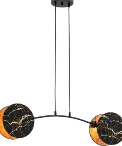 Fashion Sklep Kaja Stylowy, czarno-złoty żyrandol do sypialni 1327/2 MOTIF | Kaja