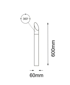 Słupek ogrodowy w kolorze antracytu 60cm ANT 9919 SAGA | Kaja*Sklep Kaja Sale