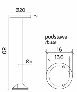 Słupek oświetleniowy, zmienna barwa, IP65 RO-800 z serii RONDO | Kaja Oświetleni*Sklep Kaja Online