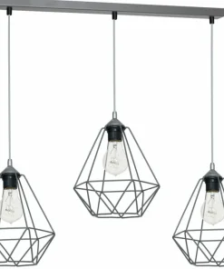 Cheap Sklep Kaja Szara, druciana lampa wisząca na listwie MLP7217 BASKET | Kaja