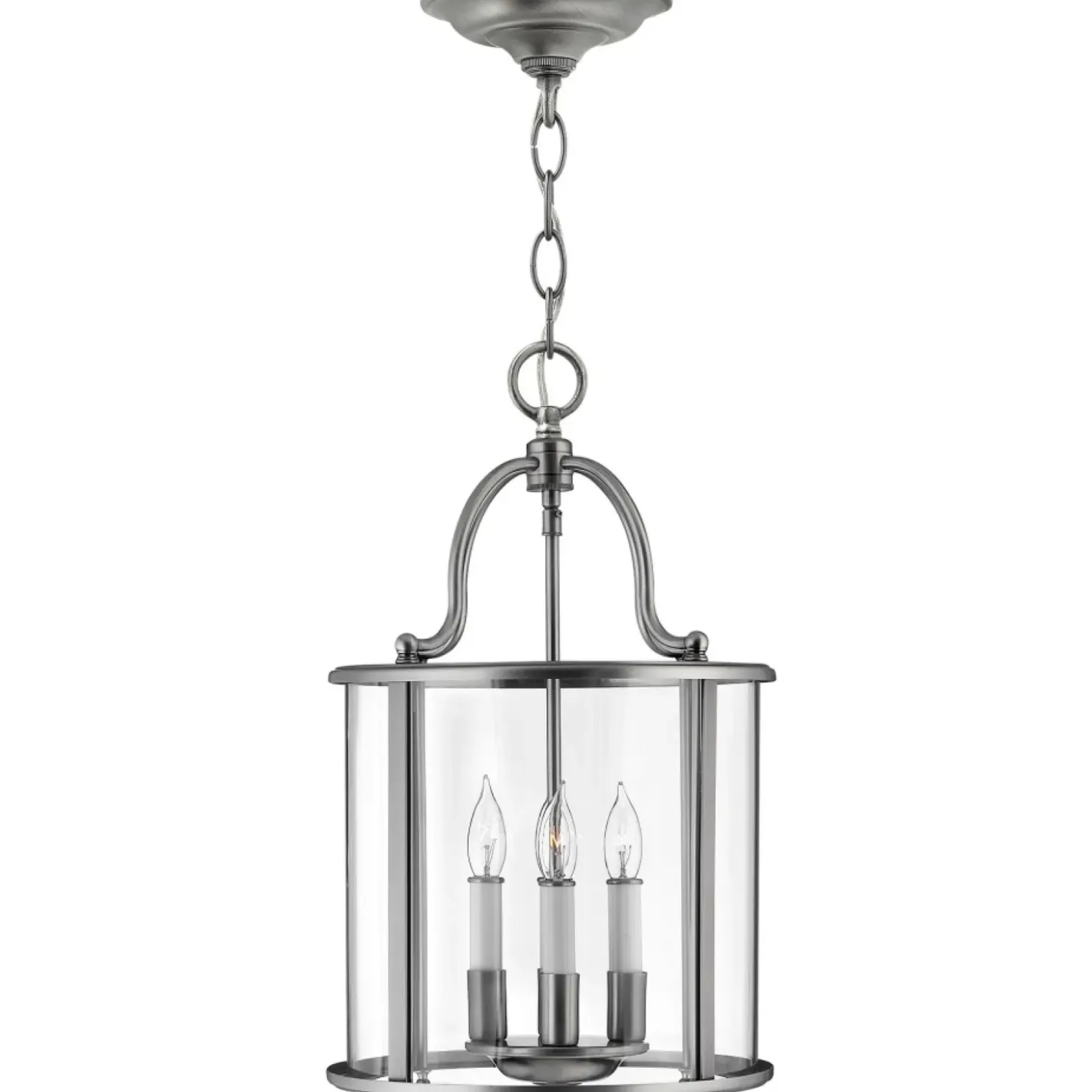 Szara lampa wisząca, do jadalni HK-GENTRY-P-M-PW z serii GENTRY*Sklep Kaja Outlet