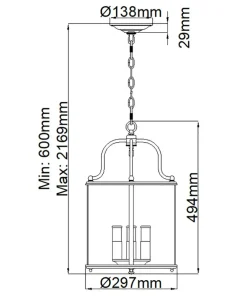Szara lampa wisząca, do jadalni HK-GENTRY-P-M-PW z serii GENTRY*Sklep Kaja Outlet