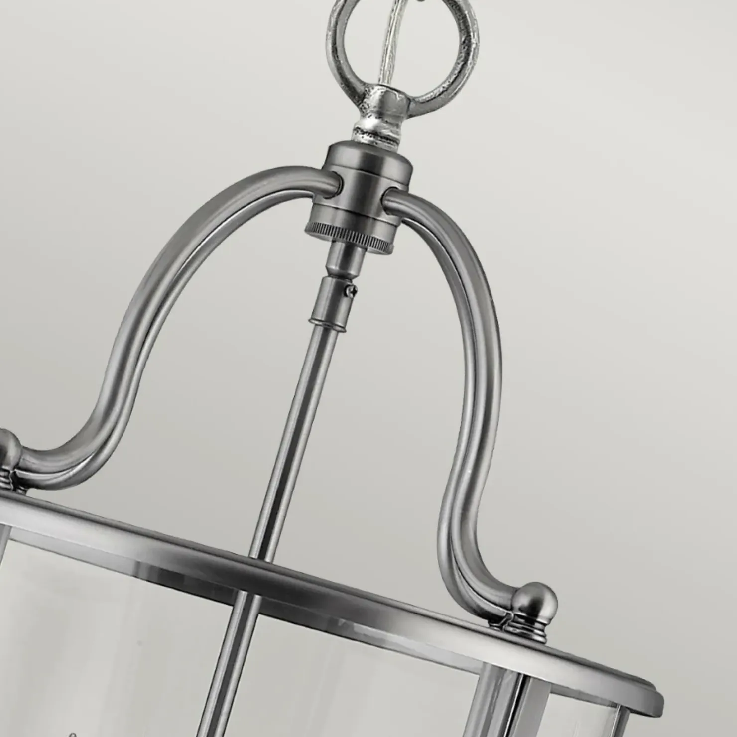 Szara lampa wisząca, do jadalni HK-GENTRY-P-M-PW z serii GENTRY*Sklep Kaja Outlet