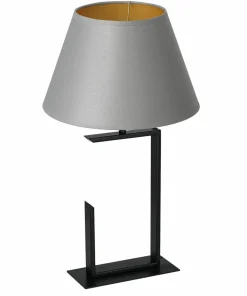 Szara lampka nocna ze złotym wnętrzem LX 3411 z serii TABLE LAMPS*Sklep Kaja Discount