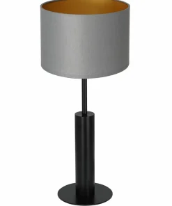 Szara lampka stołowa, czarna podstawka LX 3679 z serii TABLE LAMPS*Sklep Kaja Sale