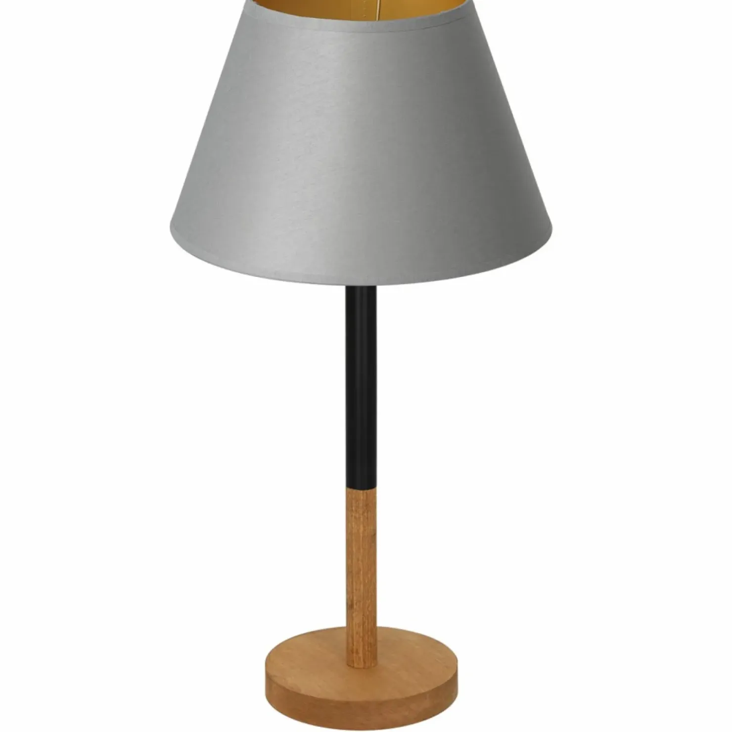 Szara lampka stołowa, stożkowy abażur LX 3756 z serii TABLE LAMPS*Sklep Kaja Discount