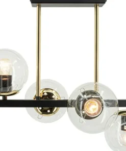 Online Sklep Kaja Szeroka, czarno-złota lampa do salonu 3030/6 BL TR SINTRA | Kaja