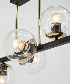 Online Sklep Kaja Szeroka, czarno-złota lampa do salonu 3030/6 BL TR SINTRA | Kaja
