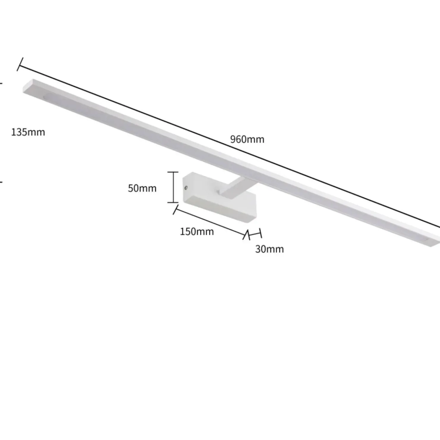 Szeroka lampa łazienkowa nad lustro 96cm GS-LWB-32W WH ISLA | Kaja*Sklep Kaja Fashion