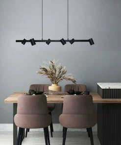 New Sklep Kaja Szeroka lampa do oświetlenia stołu lub baru LP-731/6L BK SNOW | Kaja