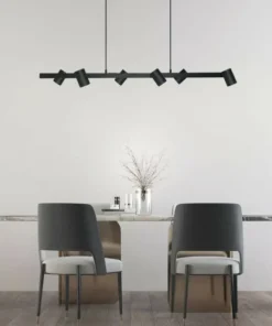 New Sklep Kaja Szeroka lampa do oświetlenia stołu lub baru LP-731/6L BK SNOW | Kaja