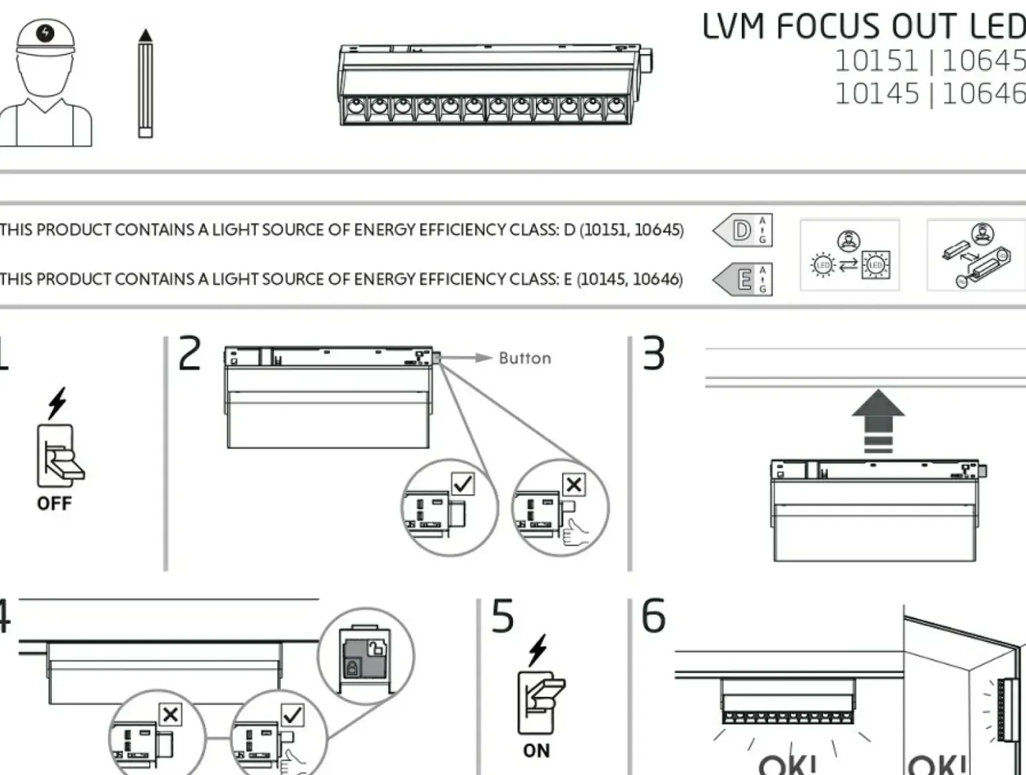 Szeroka lampa do szyny magnetycznej 1F 10151 LVM FOCUS OUT LED | Kaja*Sklep Kaja Cheap