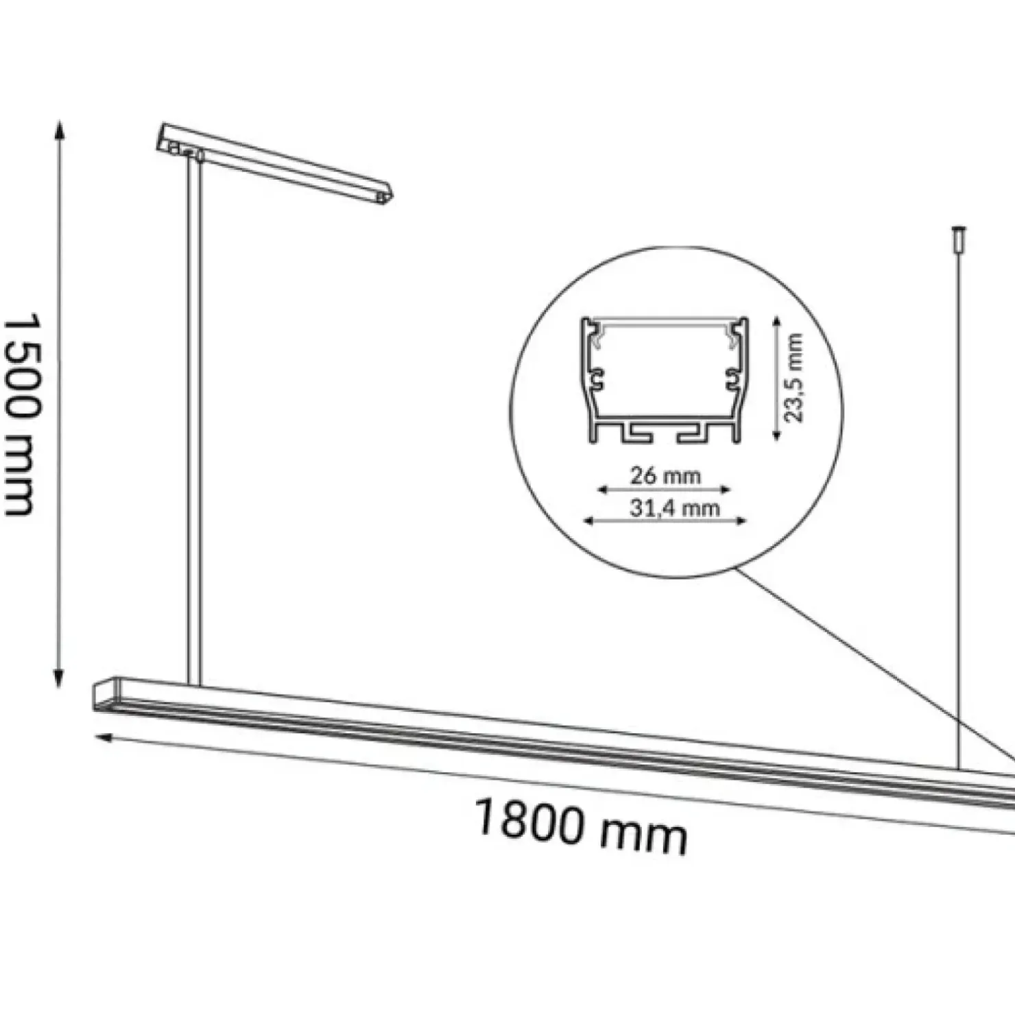 Cheap Sklep Kaja Szeroka lampa nad stół w jadalni 180cm 3000K ANT 1856 HIATE | Kaja