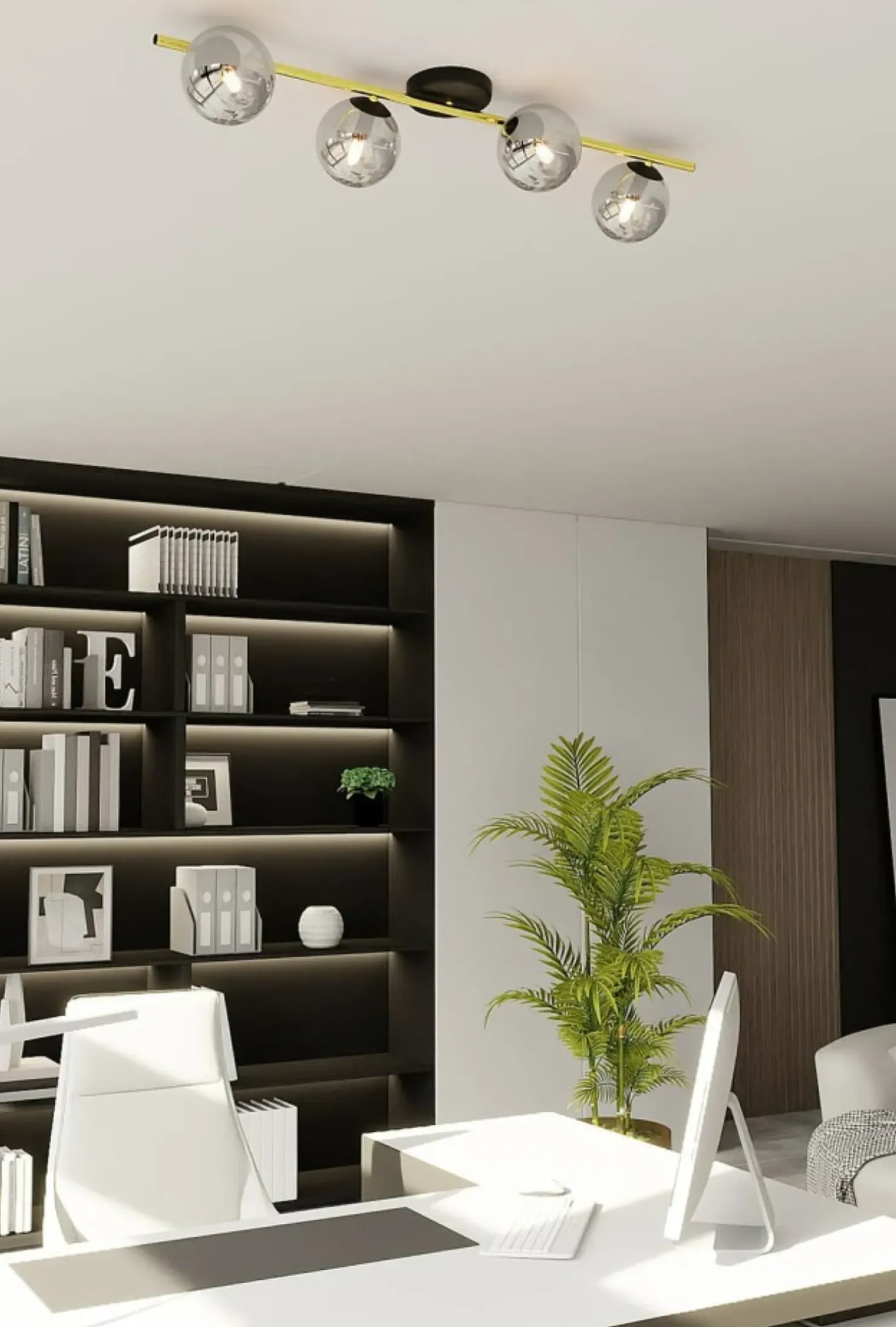 New Sklep Kaja Szeroka lampa sufitowa do wąskiego pokoju 1246/4 z serii SPLENDI