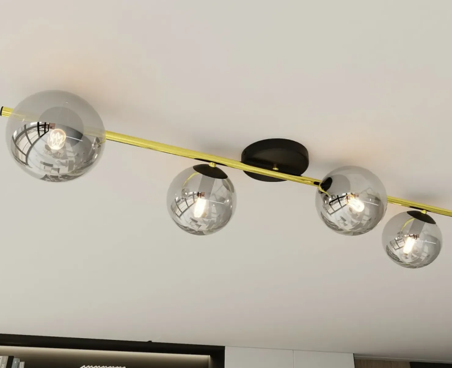 New Sklep Kaja Szeroka lampa sufitowa do wąskiego pokoju 1246/4 z serii SPLENDI