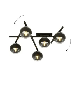 Store Sklep Kaja Szeroka lampa sufitowa z pięcioma kloszami 1105/5 SMART | Kaja