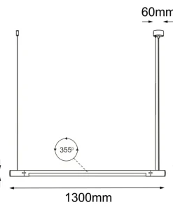 Online Sklep Kaja Szeroka lampa wisząca na świetlówkę 130cm ANT 5054 IBARA | Kaja