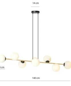 Online Sklep Kaja Szeroka lampa wisząca nad stół w jadalni 1241/8 z serii GRAVITY | Kaja
