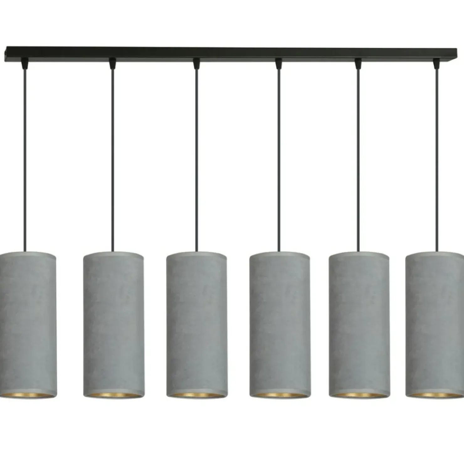 Clearance Sklep Kaja Szeroka lampa wisząca z szaro-złotymi abażurami 1060/6 BENTE | Kaja