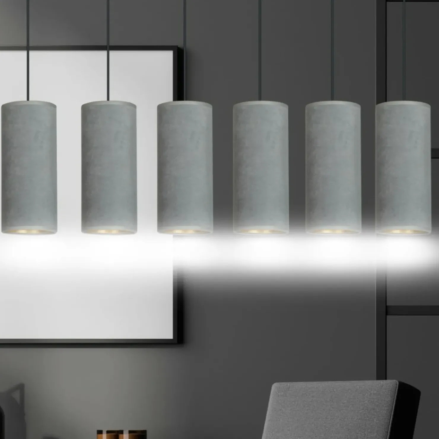 Clearance Sklep Kaja Szeroka lampa wisząca z szaro-złotymi abażurami 1060/6 BENTE | Kaja