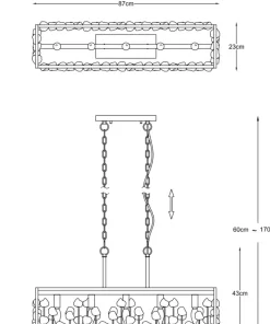 Cheap Sklep Kaja Szeroka, nietypowa lampa wisząca nad stół P0541-05B-SDAC - CAROLINE