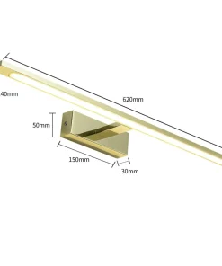 Szeroka, złota lampa ścienna LED GS-LWB-20W/3 GOLD ISLA | Kaja*Sklep Kaja Discount