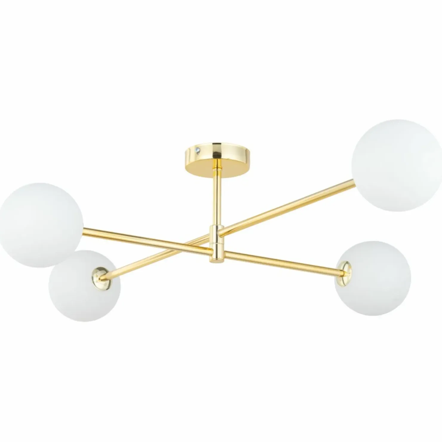 Outlet Sklep Kaja Szeroka, złota lampa sufitowa z białymi kloszami TK 4738 - SARIUS